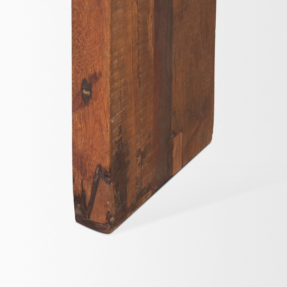 Estelle Rustic Brown Reclaimed Wood Console Table, by Mercana, 60" length x 14" width x 30" height View 11