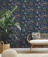 Menagerie Blue Peel & Stick Wallpaper thumbnail 1