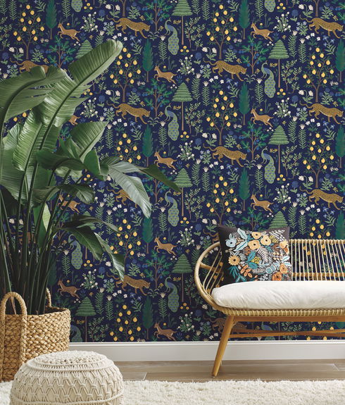 Menagerie Blue Peel & Stick Wallpaper