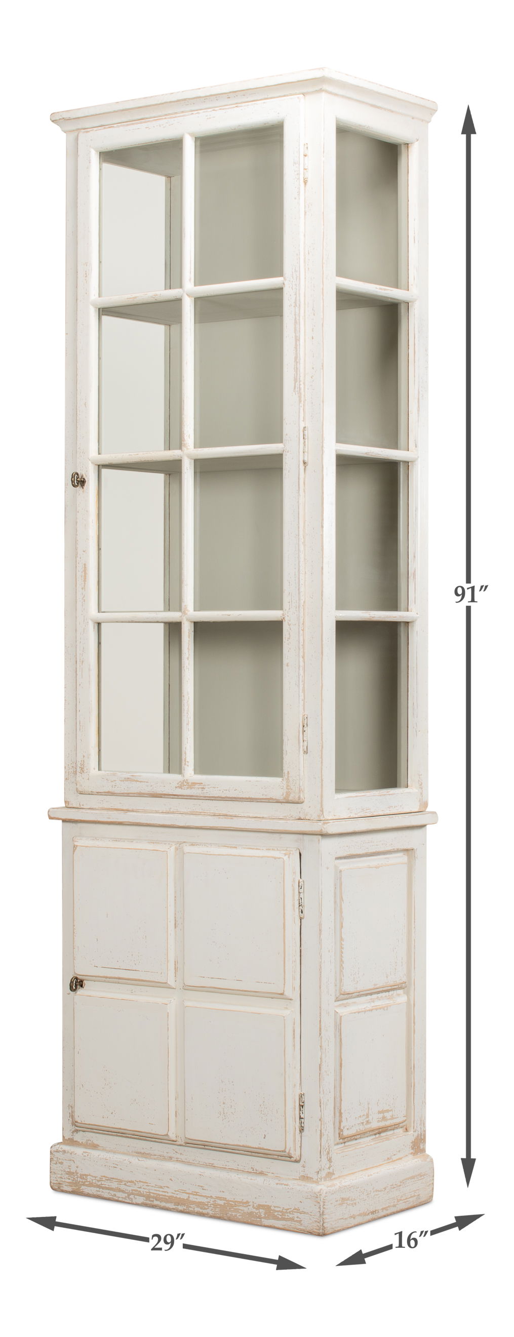 Tower Bookcase, by Sarreid, 1'4" length x 2'5" width x 7'7" height View 12