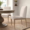 Palisades Cream Upholstery with Solid Wood Armless Dining Chair thumbnail 2