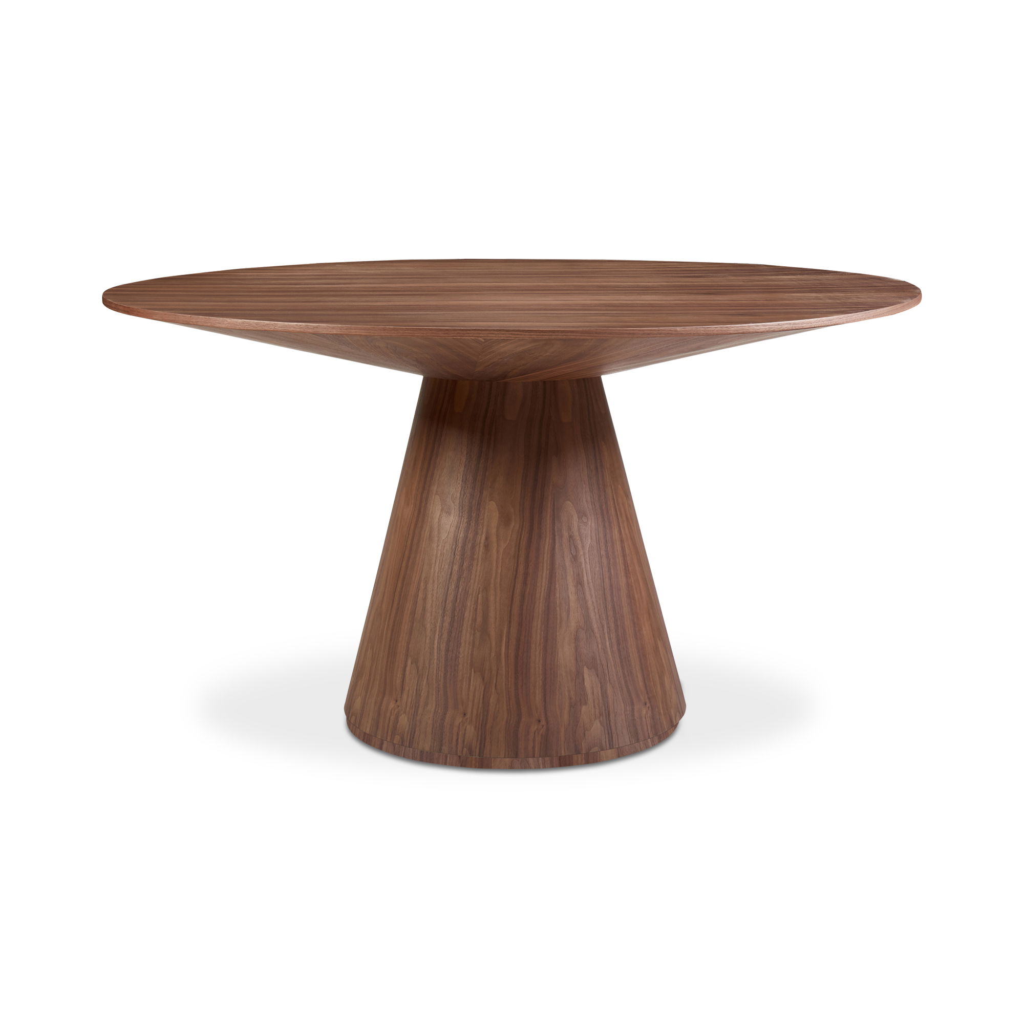 Otago Round 54in Dining Table Walnut Brown, by Moe's Home, 54" width x 30" height x 54" depth View 1