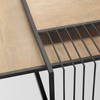 Miles Black Metal with Light Wood Nesting Coffee Table, by Mercana, 48" length x 48" width x 15" height thumbnail 8