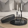 Thea Matte Black Wicker Trays (Set of 2), Decorative Tray by Mercana, 20.47" length x 20.47" width x 3.94" height thumbnail 2