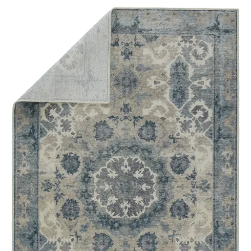 Jaipur Living Modify Handknotted Medallion Blue Light Gray Runner Rug