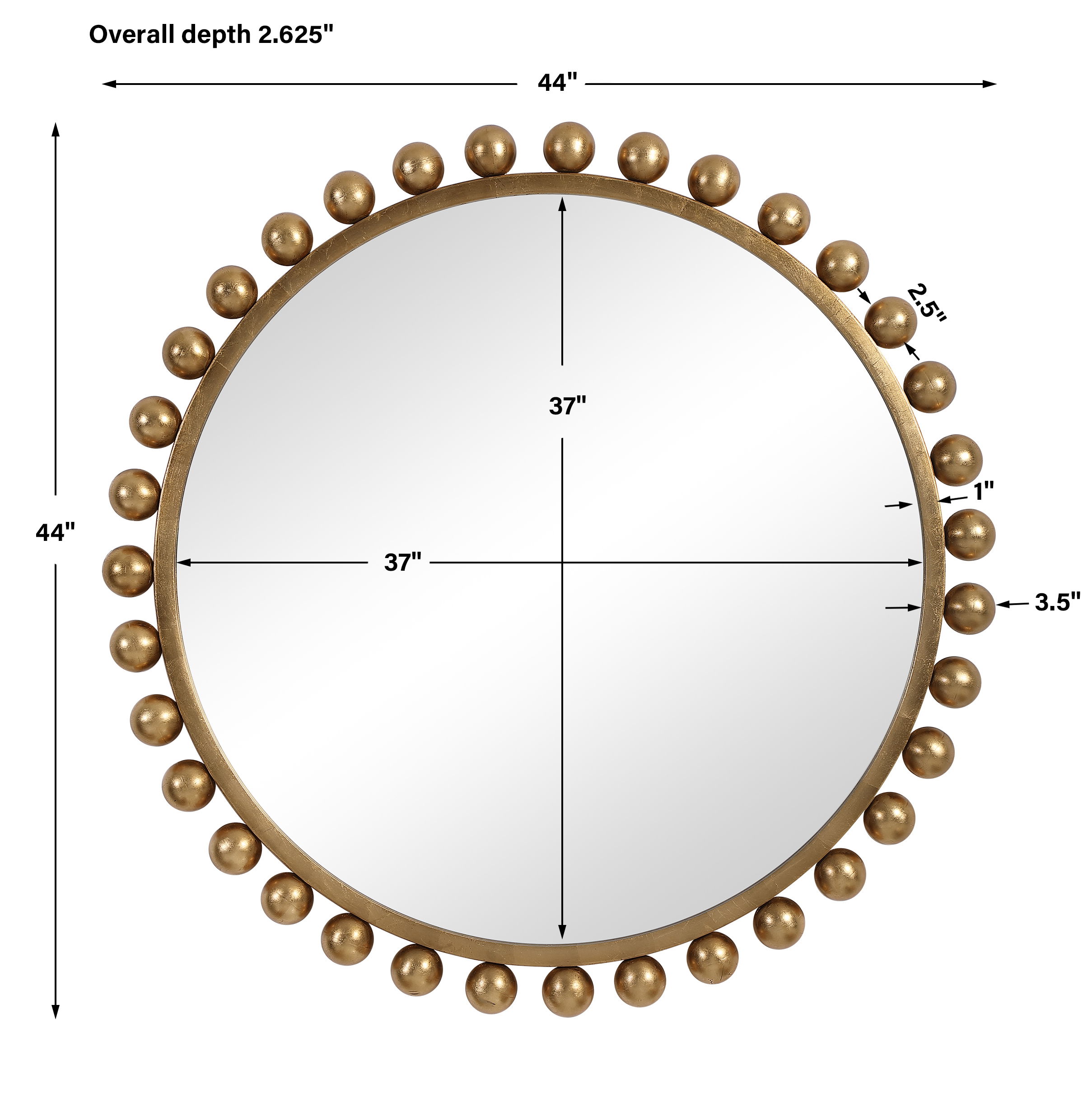 Cyra Gold Round Mirror large image 