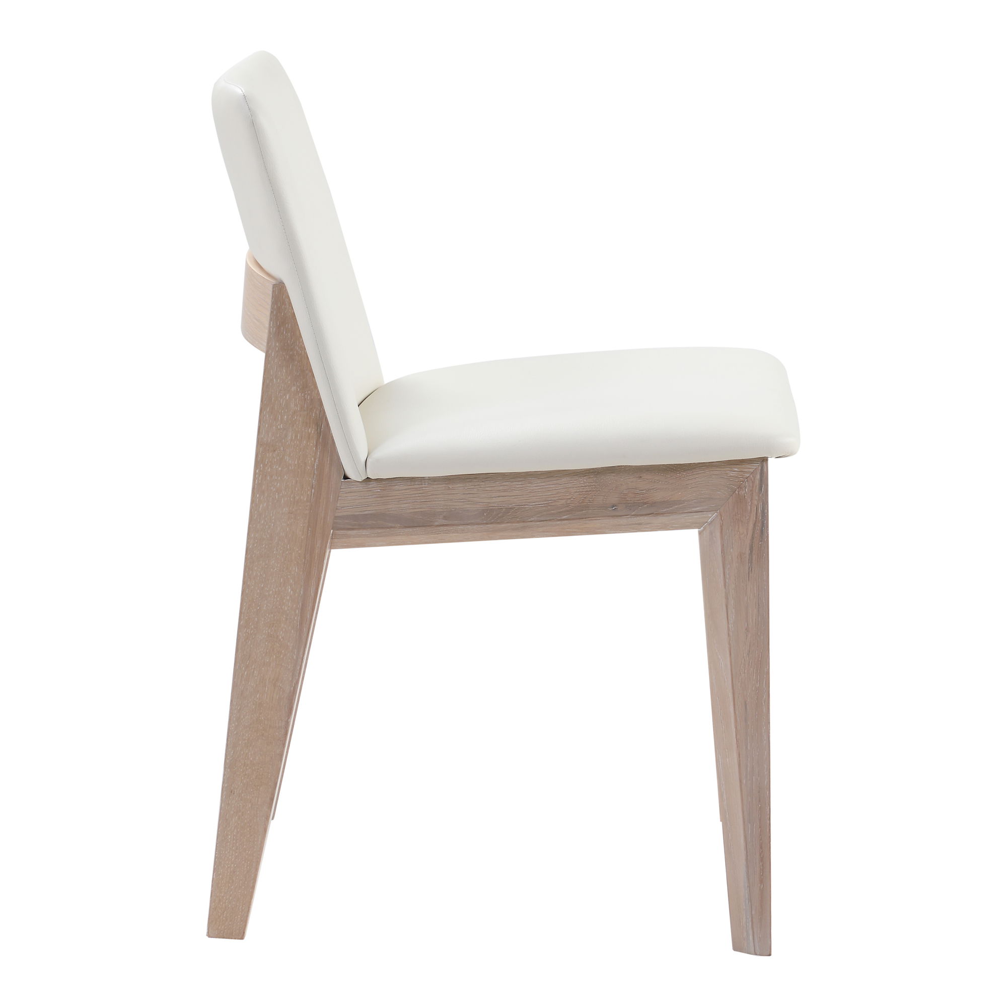 Deco Oak Dining Chair Cream White Pvc - Set Of Two large image 