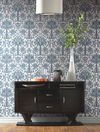 Palmetto Palm Damask Blue Wallpaper thumbnail 2
