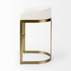 Hollyfield 20.5 x 19.7 x 32.7 Cream Fabric Seat with Gold Metal Base Bar Stool thumbnail 3