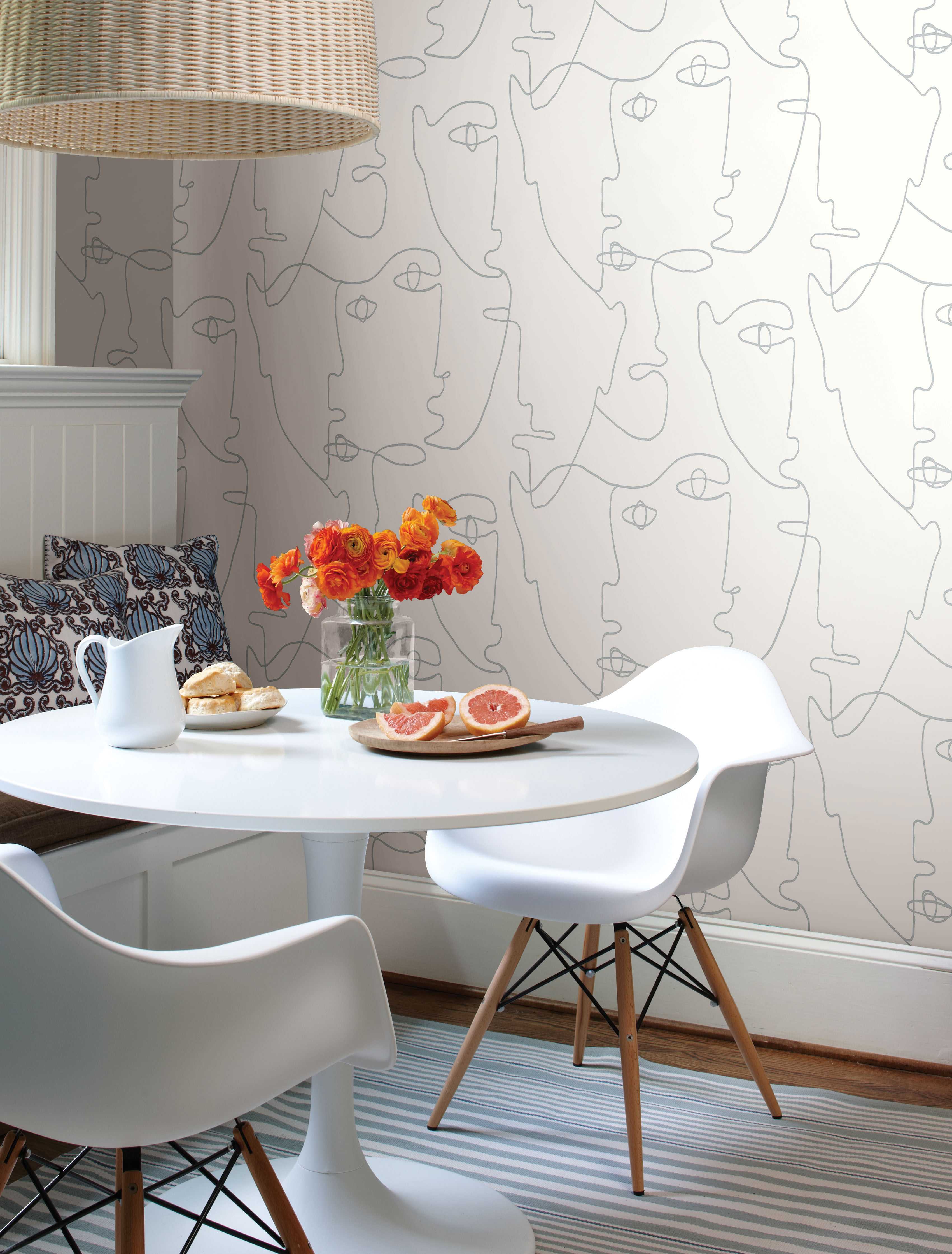 Pablo Portraits  Silver Metallic Peel & Stick Wallpaper large image 