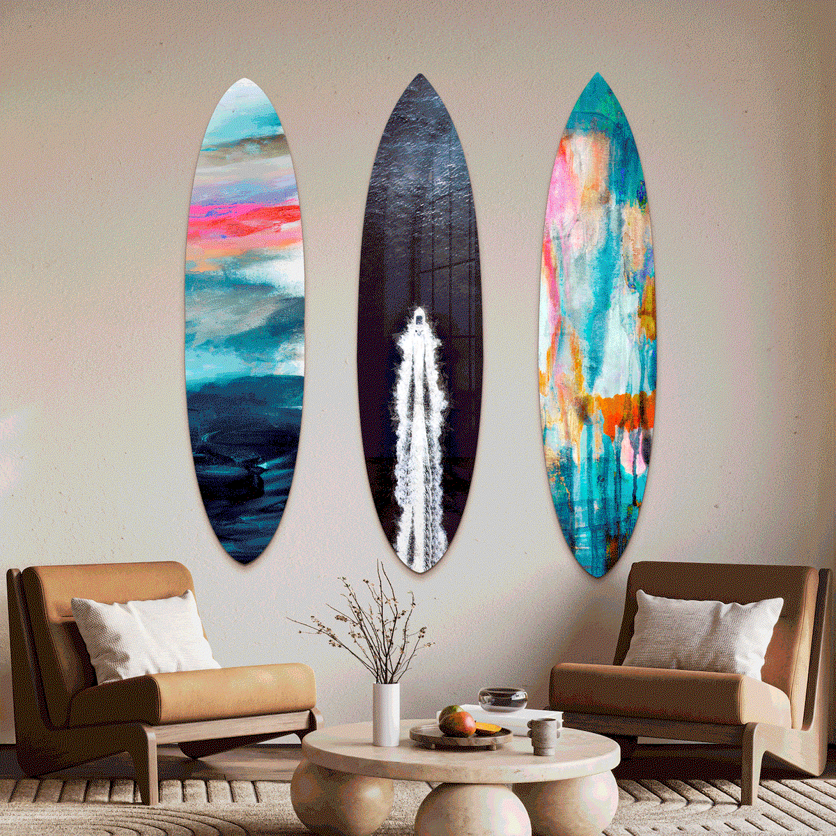 Italian Summer Surfboard (No Embellishment), Art by Oliver Gal,  18x76 View 8