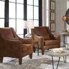 Clay Leather Armchair, Accent Chair by Uttermost, 32.5" width x 37" height x 35" depth thumbnail 5