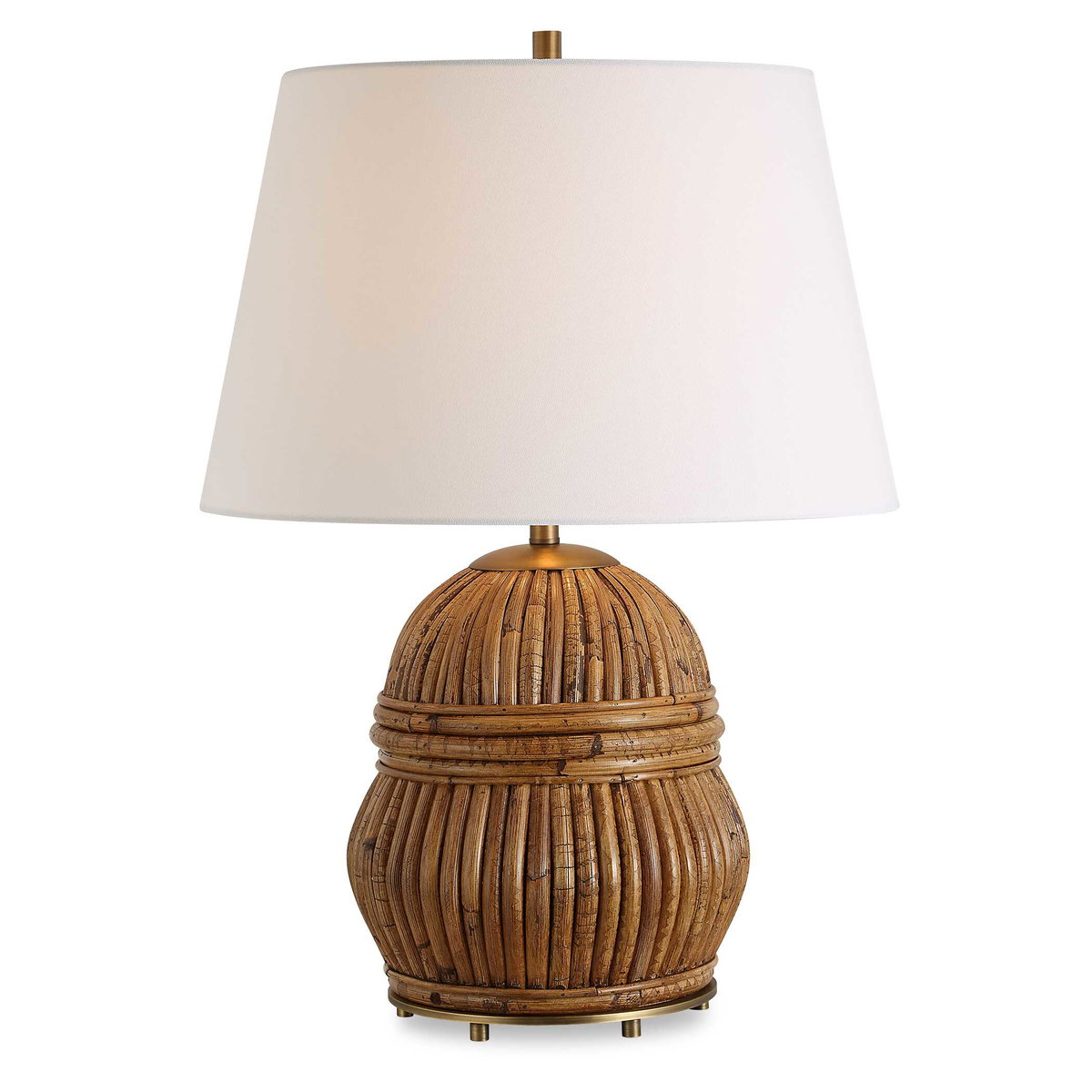 Reed Honey Rattan Table Lamp, by Uttermost, 18" width x 25" height x 18" depth View 1