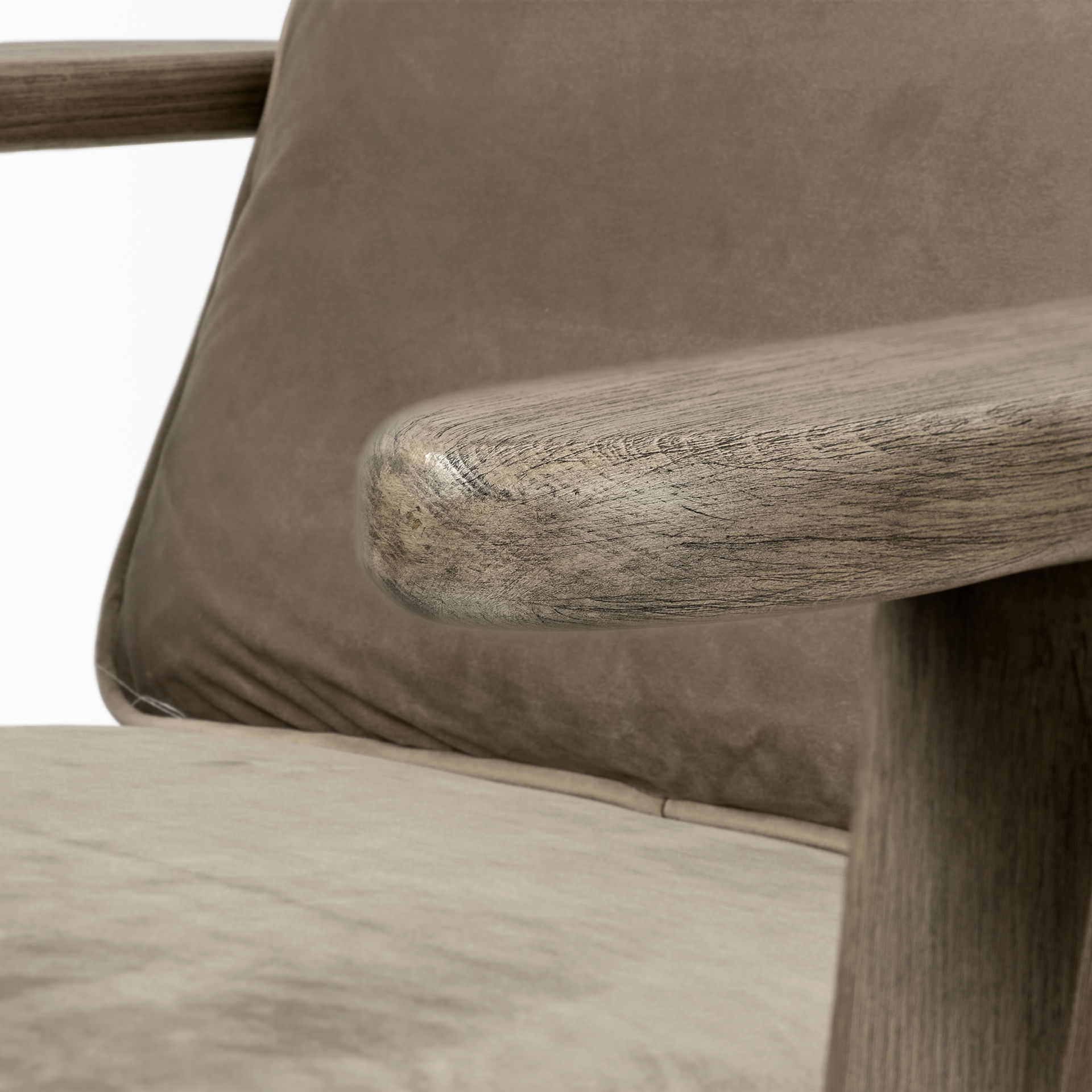 Olympus II Brown Velvet Covered Wooden Frame Accent Chair, by Mercana, 28" length x 31" width x 32" height View 7