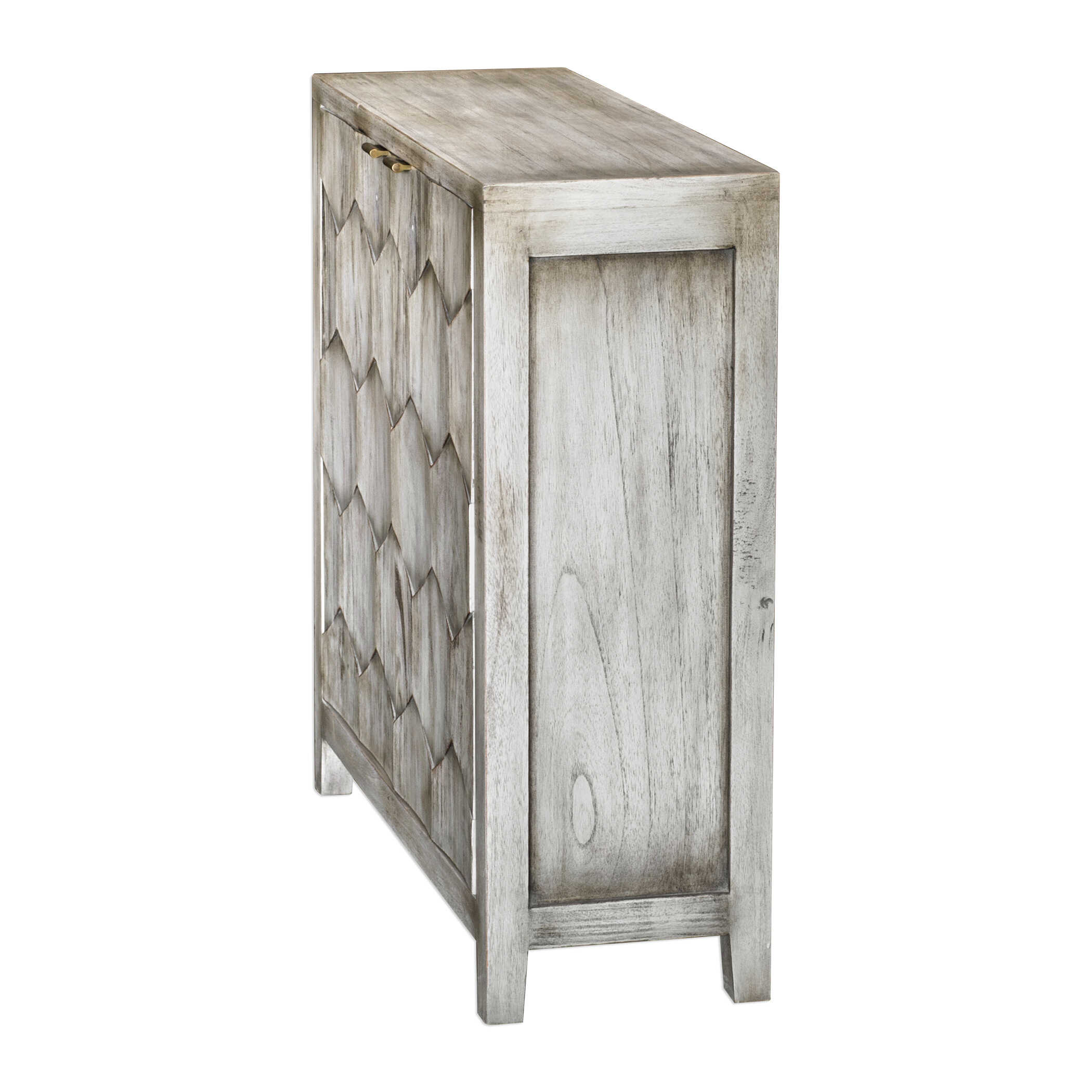 Catori Smoked Ivory Console Cabinet, Furniture by Uttermost, 34" width x 34" height x 12" depth View 4