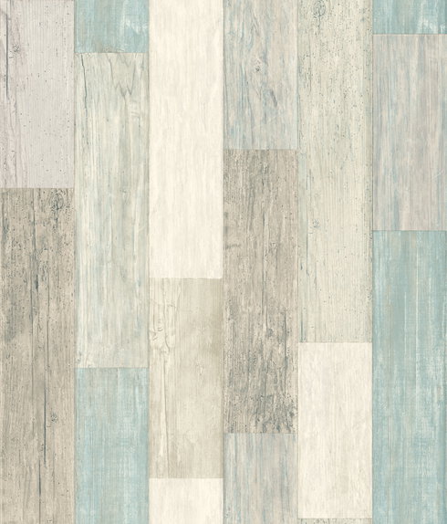 Coastal Weathered Plank Blue Peel & Stick Wallpaper
