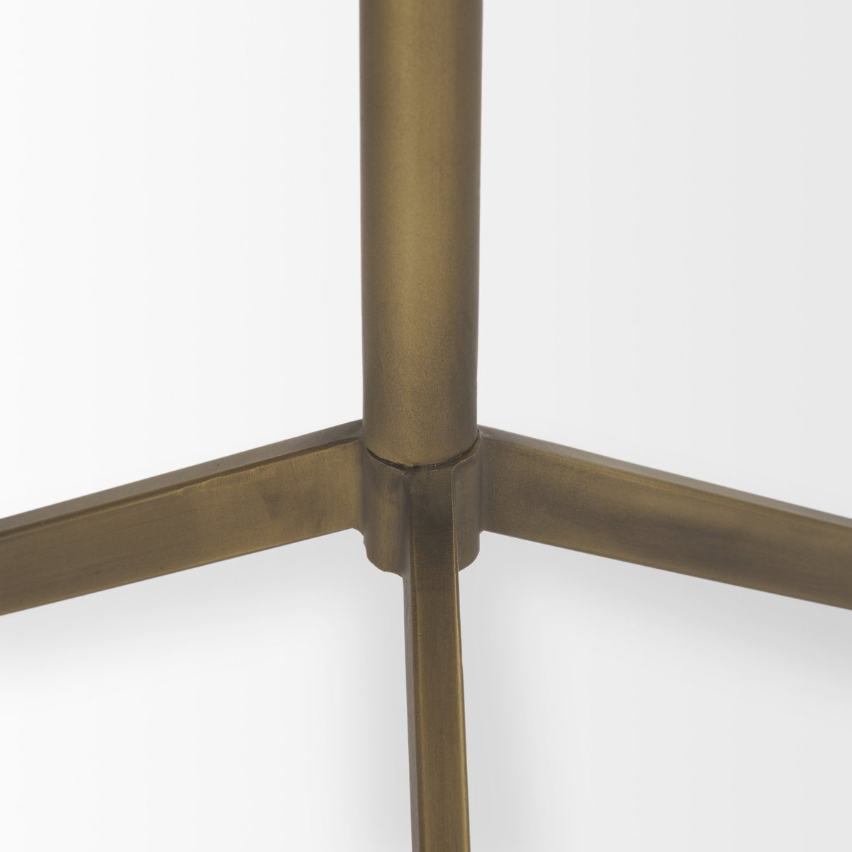 Serre Marble Top 3 Prong Gold Metal Base End Table, Side & End Table by Mercana, 20" length x 22.5" width x 20" height View 8