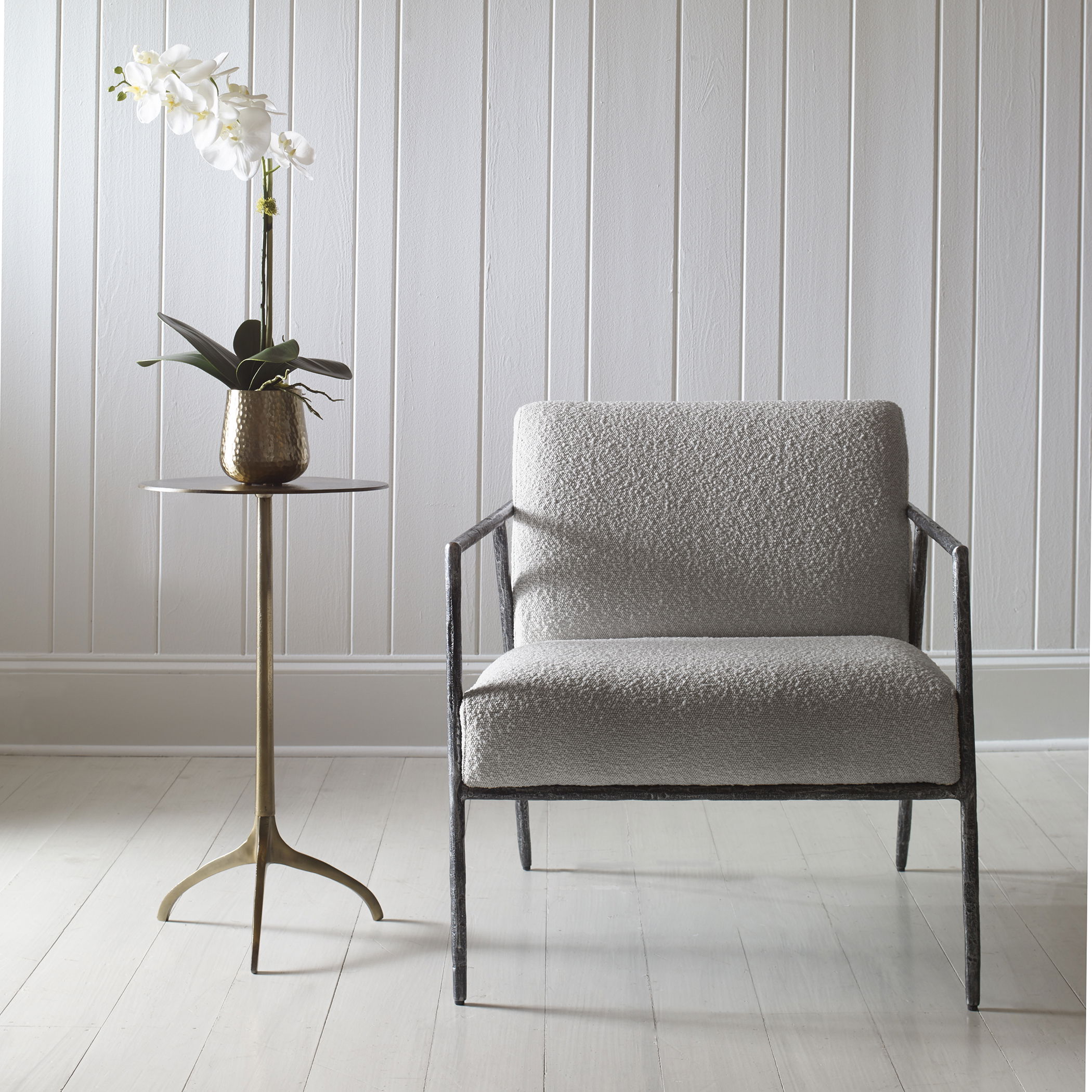 Beacon Gold Accent Table, Furniture by Uttermost, 14" width x 25" height x 14" depth View 2