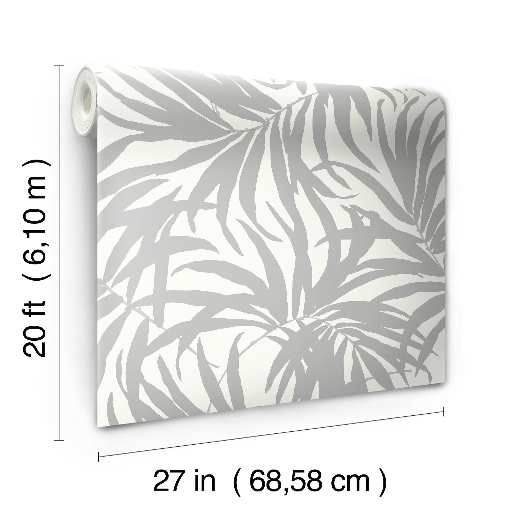 Bali Leaves Metallic Peel & Stick Wallpaper large image 