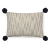 Krystal 13 x 21 Cream/Blue Pom Pom Decorative Pillow Cover, by Mercana, 13" length x 21" width x 0.2" height thumbnail