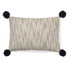 Krystal 13x21 Cream/Blue Pom Pom Pillow Cover, Decorative Pillow by Mercana, 13" length x 21" width x 0.2" height thumbnail