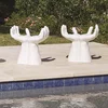 Hands Stool-Matte White, Low Stool by Studio A Home, 23" width x 23" height x 14" depth thumbnail 2