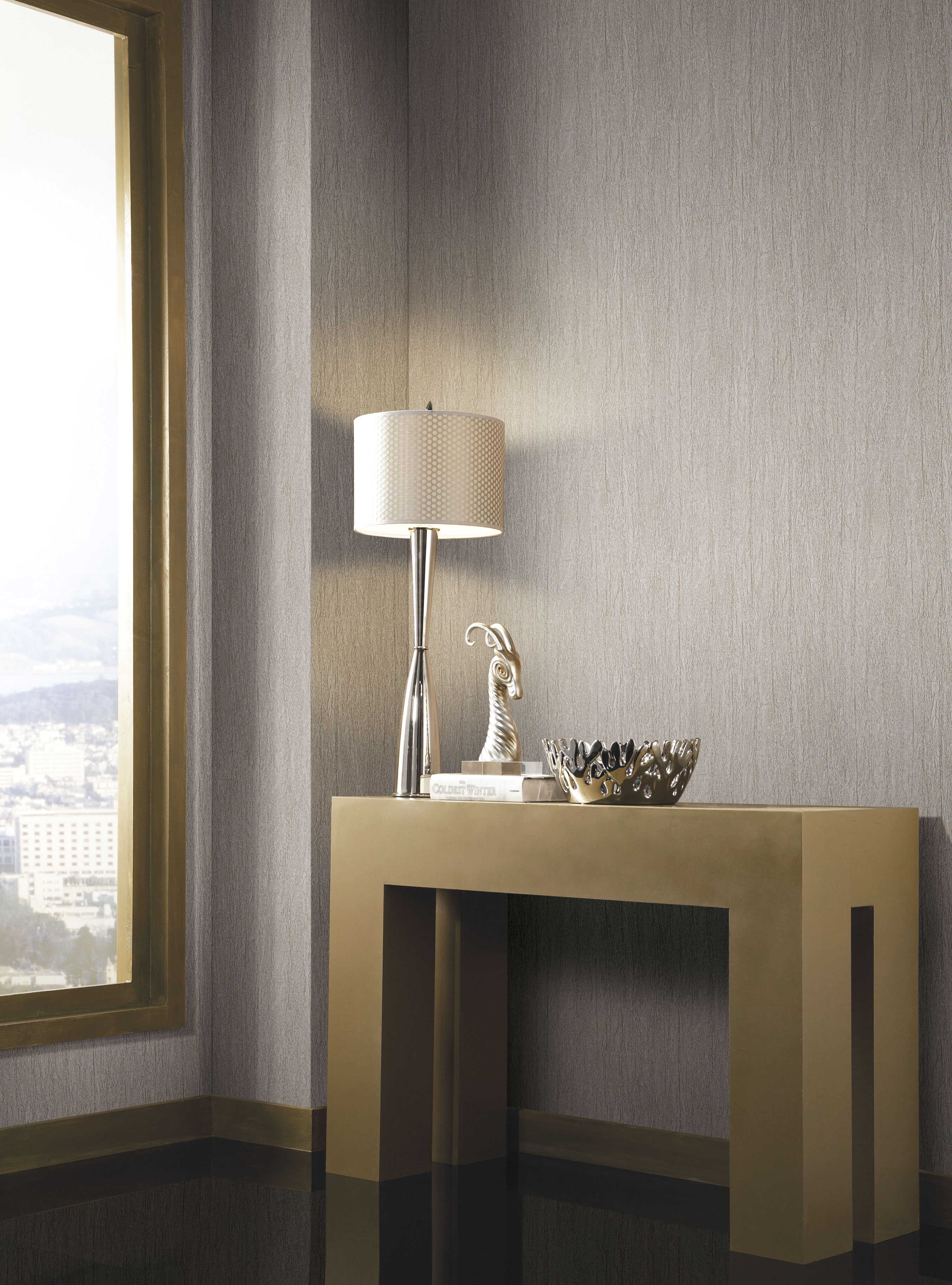 Foil Texture Metallic Wallpaper, by York Wall, 33' length x 1'9" width x 0.02" depth View 2