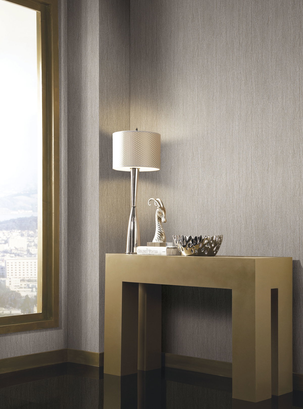 Foil Texture Metallic Wallpaper, by York Wall, 33' length x 1'9" width x 0.02" depth View 2