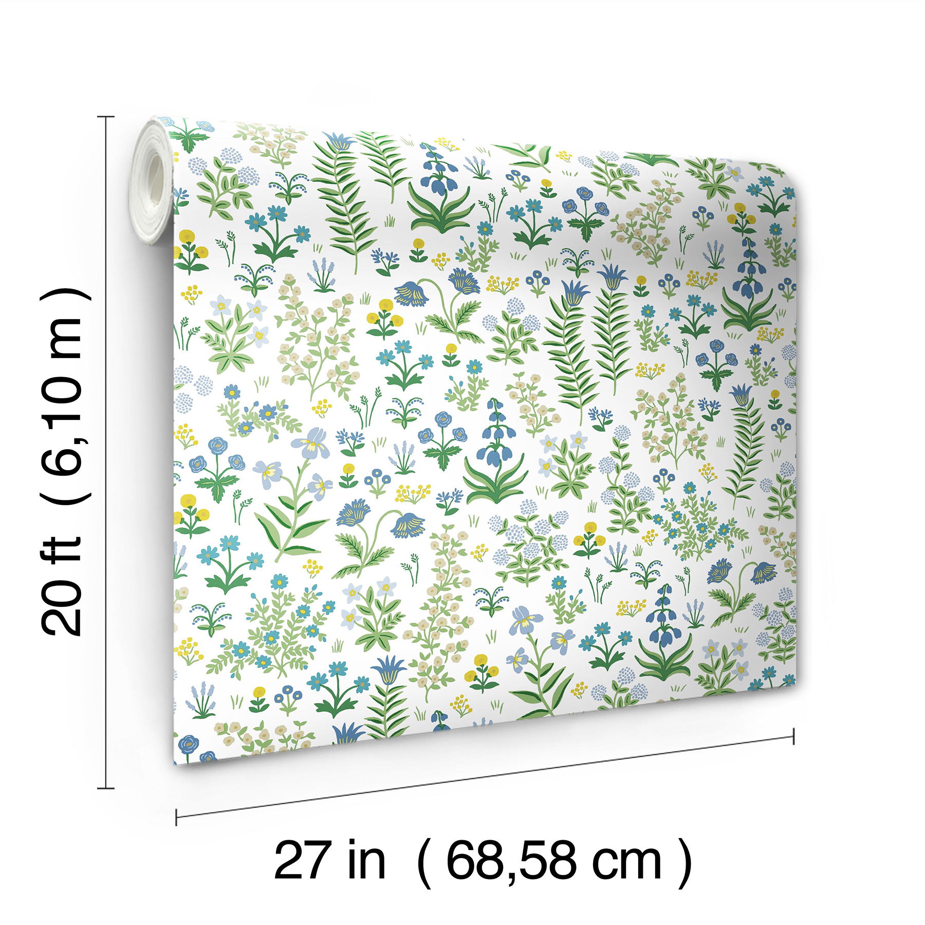 Menagerie Garden Blue Multicolor Peel & Stick Wallpaper large image 