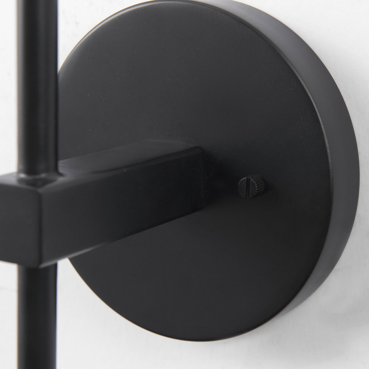 Clyde 6.0L x 8.0W x 37.0H Matte Black with Glass Round Wall Sconce, by Mercana, 6" length x 8" width x 35" height View 6