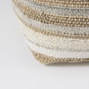 Aahana  White/Taupe/Gray Striped Hemp and Cotton Pouf thumbnail 9