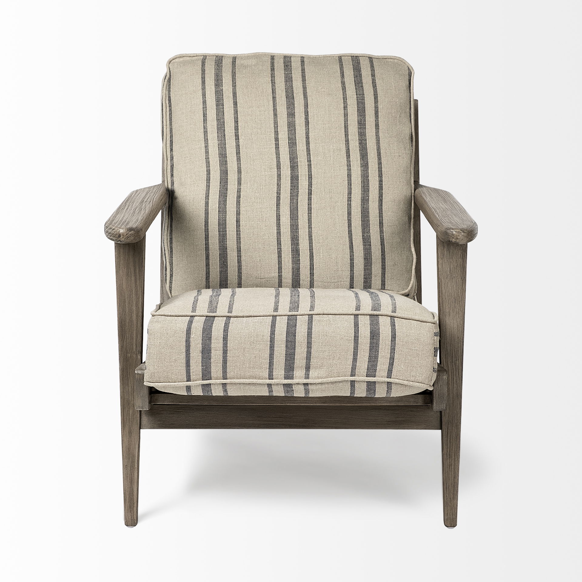 Olympus III Striped Brown Jute Wrapped Wooden Frame Accent Chair, by Mercana, 28" length x 31" width x 32" height View 4