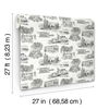 Modern Vista Toile Black Wallpaper, by York Wall, 27' length x 2'3" width x 0.02" depth thumbnail 8