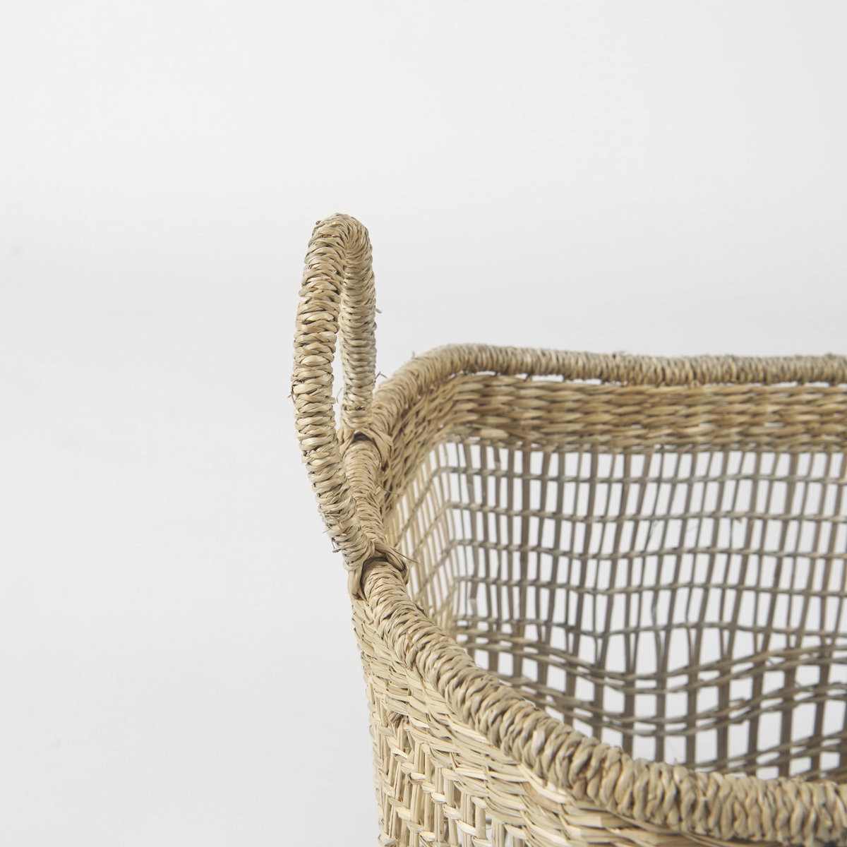Bellisa 18.5L x 14.6W x 11.0H (Set of 2) Medium Brown Seagrass Rectangular Basket with Handles, Bins & Basket by Mercana, 18.5" length x 13.39" width x 11.02" height View 6