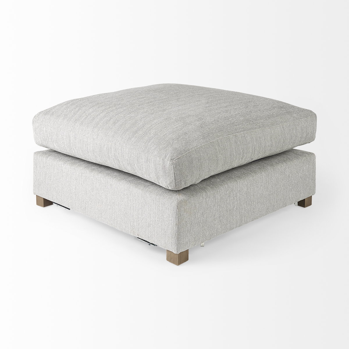 Valence  Light Gray Full Size Ottoman Sectional Piece, Sectional Sofa by Mercana, 38.58" length x 38.58" width x 17.72" height View 6
