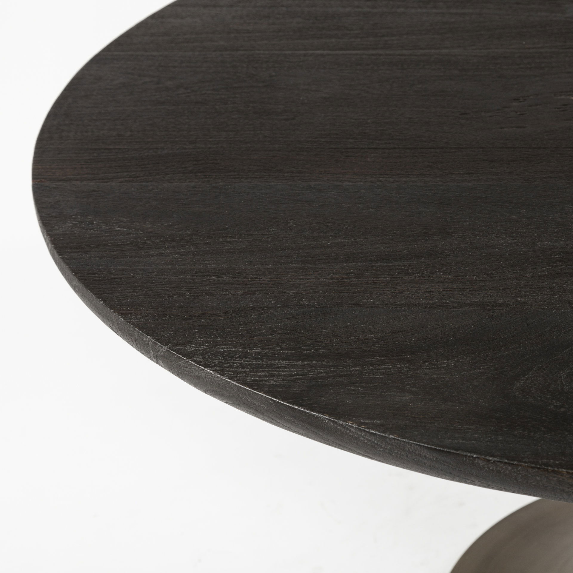 McLeod II 54 L x 54 W x 28.75 H Round Brown Solid Wood Top Gold Metal Base Dining Table large image 