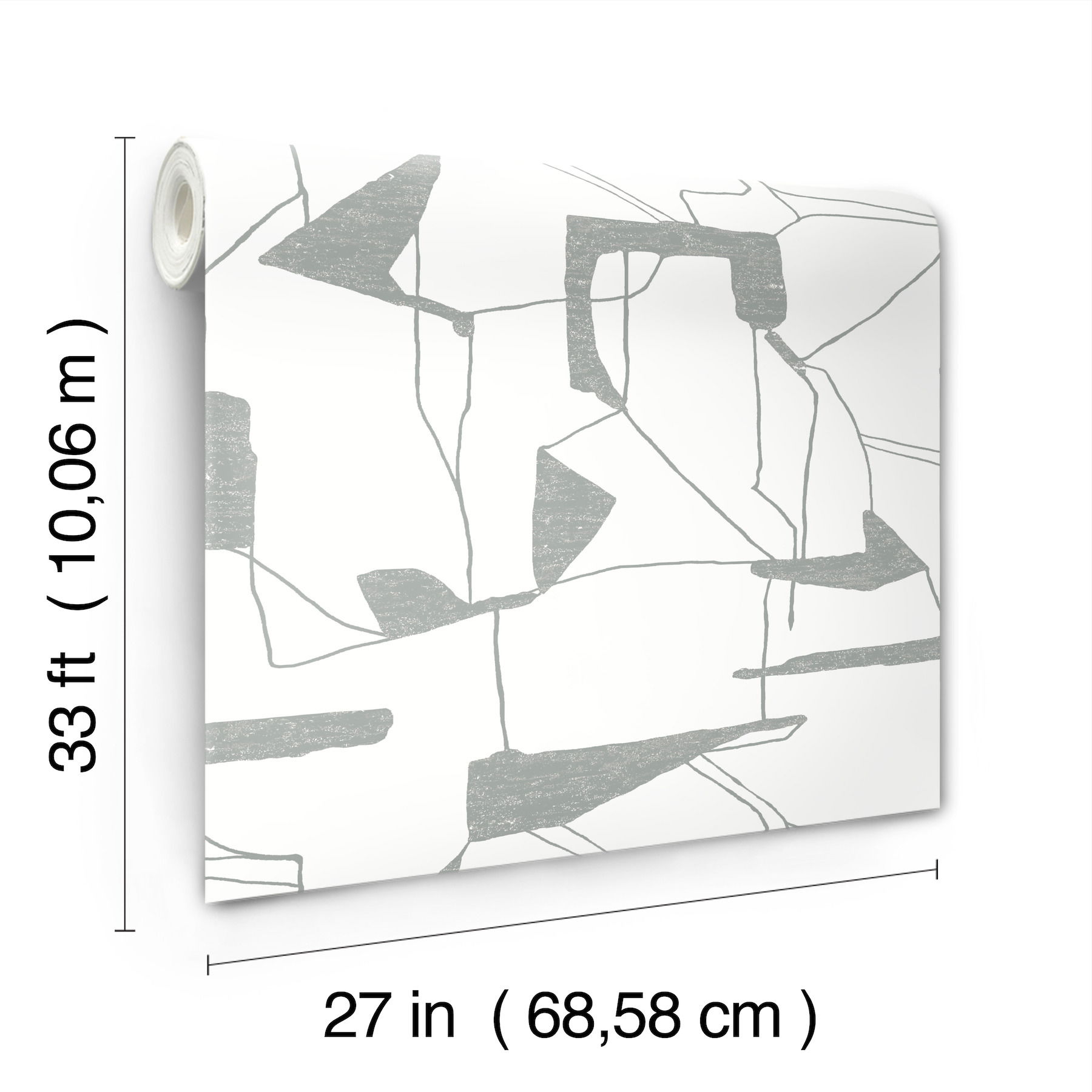 Abstract Geo White & Silver Wallpaper large image 