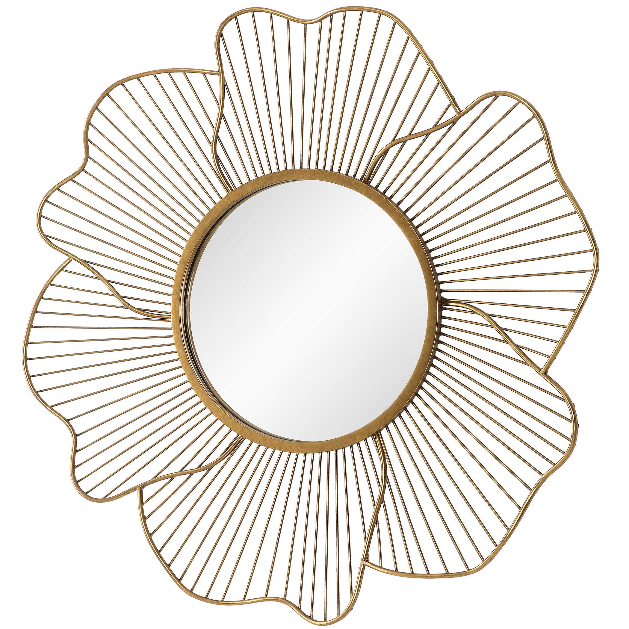 Blossom Gold Floral Mirror, by Uttermost, 42.75" width x 42.75" height x 3.25" depth View 5
