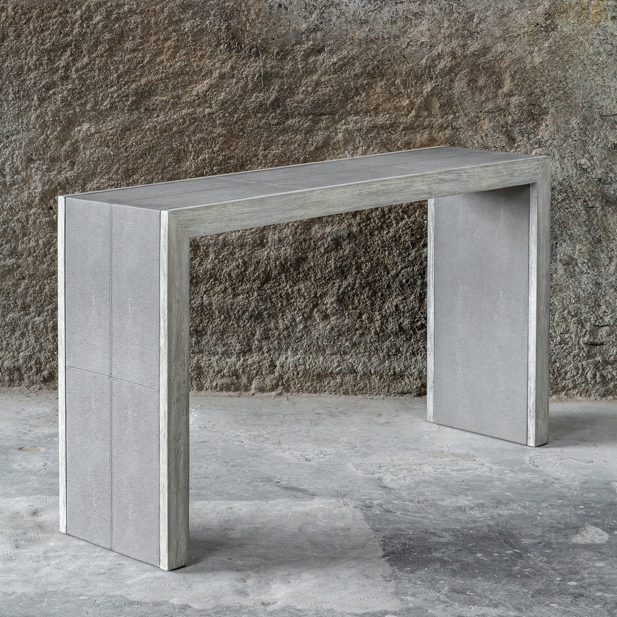 Aerina Aged Gray Console Table, by Uttermost, 60" width x 33" height x 15" depth View 7