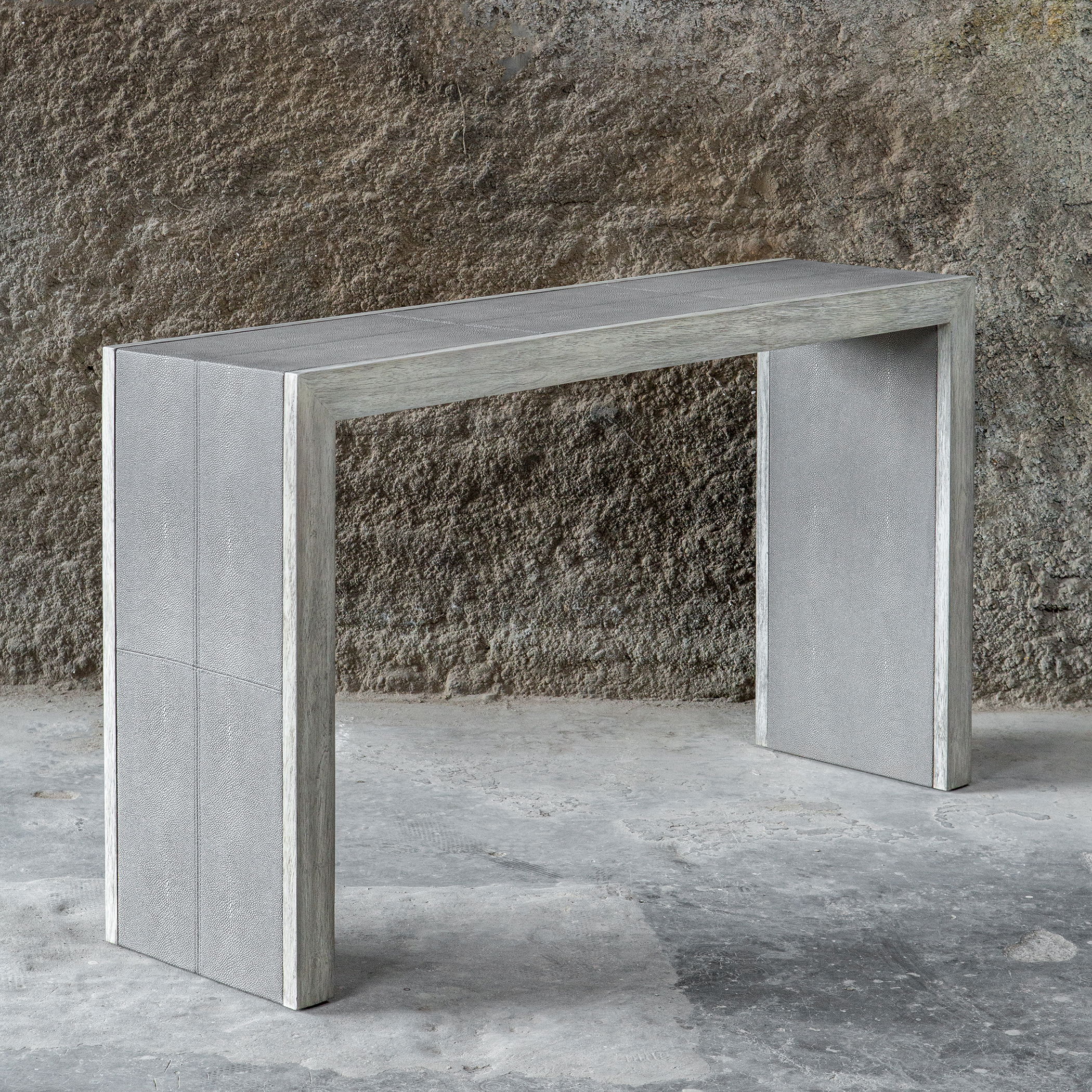 Aerina Aged Gray Console Table large image 