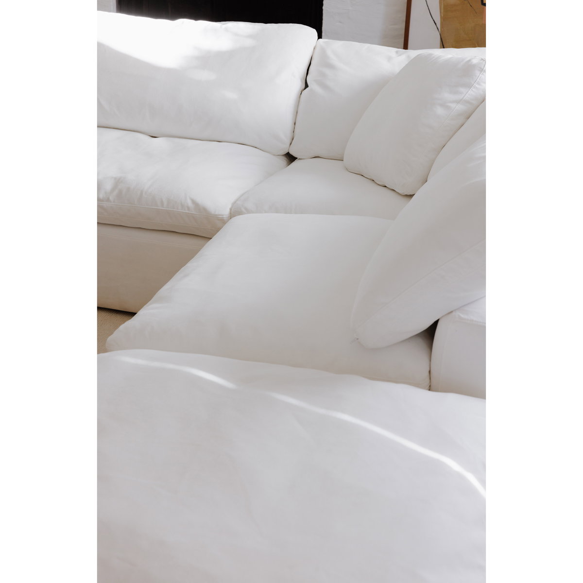 Terra Condo Ottoman Cream White, by Moe's Home, 38" width x 19" height x 38" depth View 6