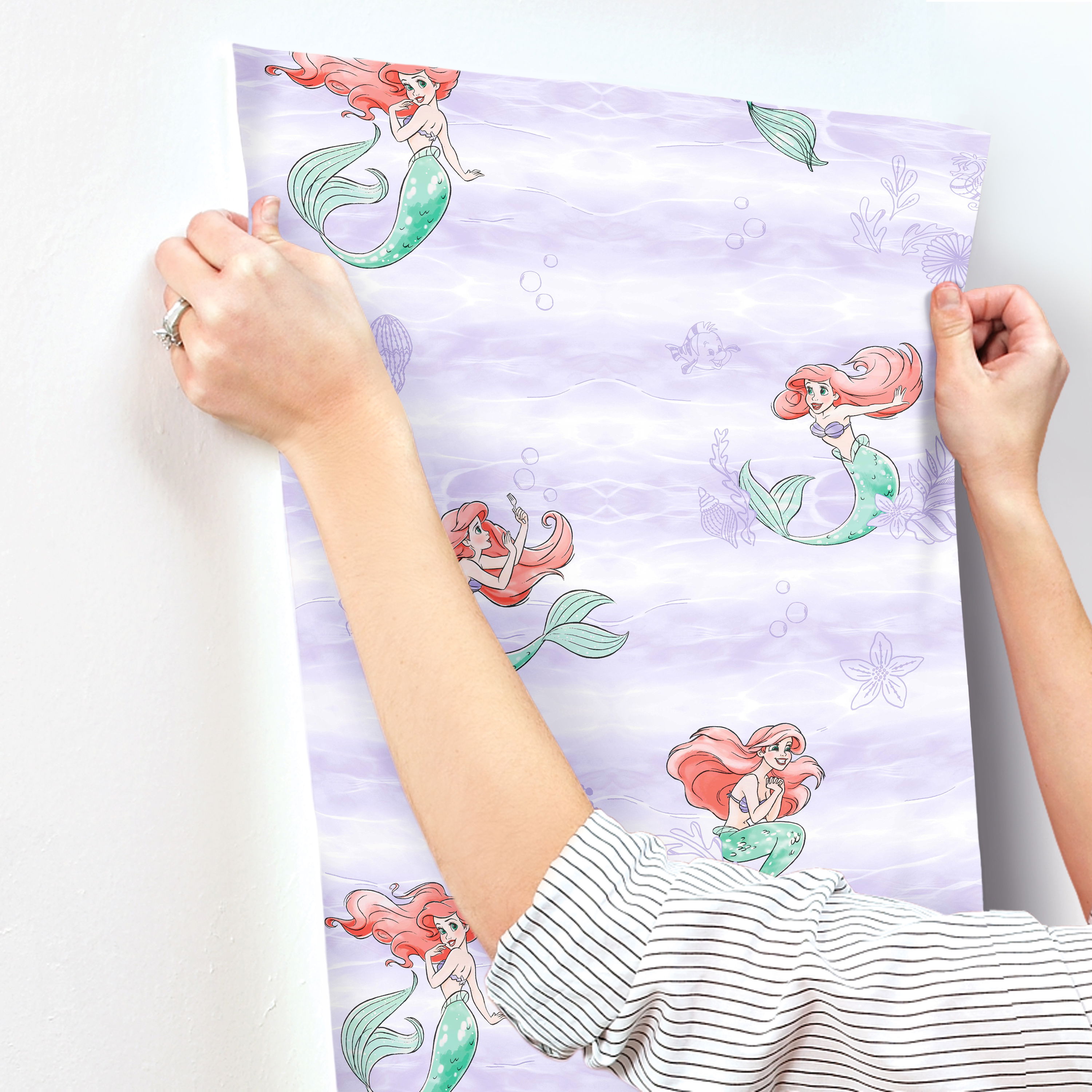 Disney the Little Mermaid Swim Purple Wallpaper large image 