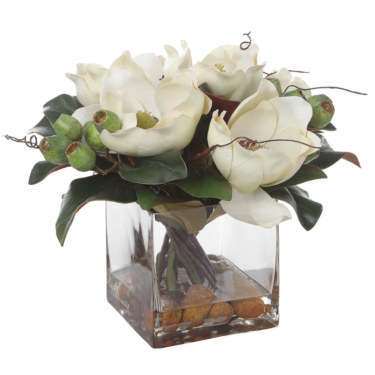 Dobbins Magnolia Bouquet, Decorative by Uttermost, 15.75" width x 15.75" height x 13.5" depth View 1