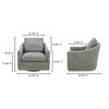Linden Swivel Chair Slated Moss, Accent Chair by Moe's Home, 33" width x 28.35" height x 34" depth thumbnail 10