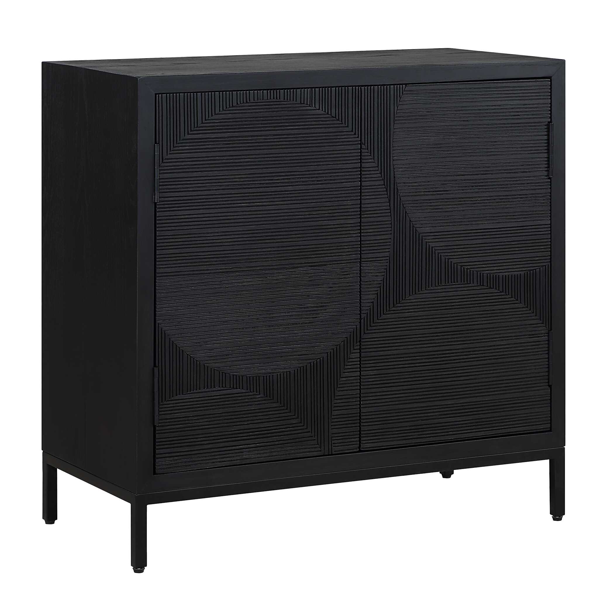 Beswick Black 2 Door Cabinet, Furniture by Uttermost, 31.5" width x 31.87" height x 14.87" depth View 5