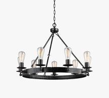 Online Designer Kitchen Rosswood Metal Chandelier, Large 31", Stardust