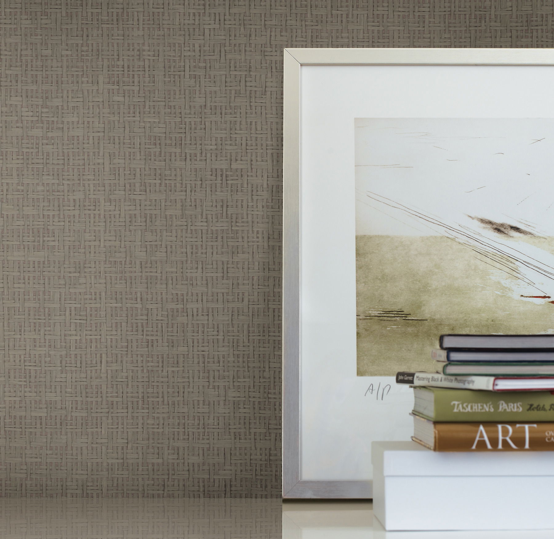 Tatami Weave Dark Grey Wallpaper, by York Wall, 24' length x 3' width x 0.02" depth View 3