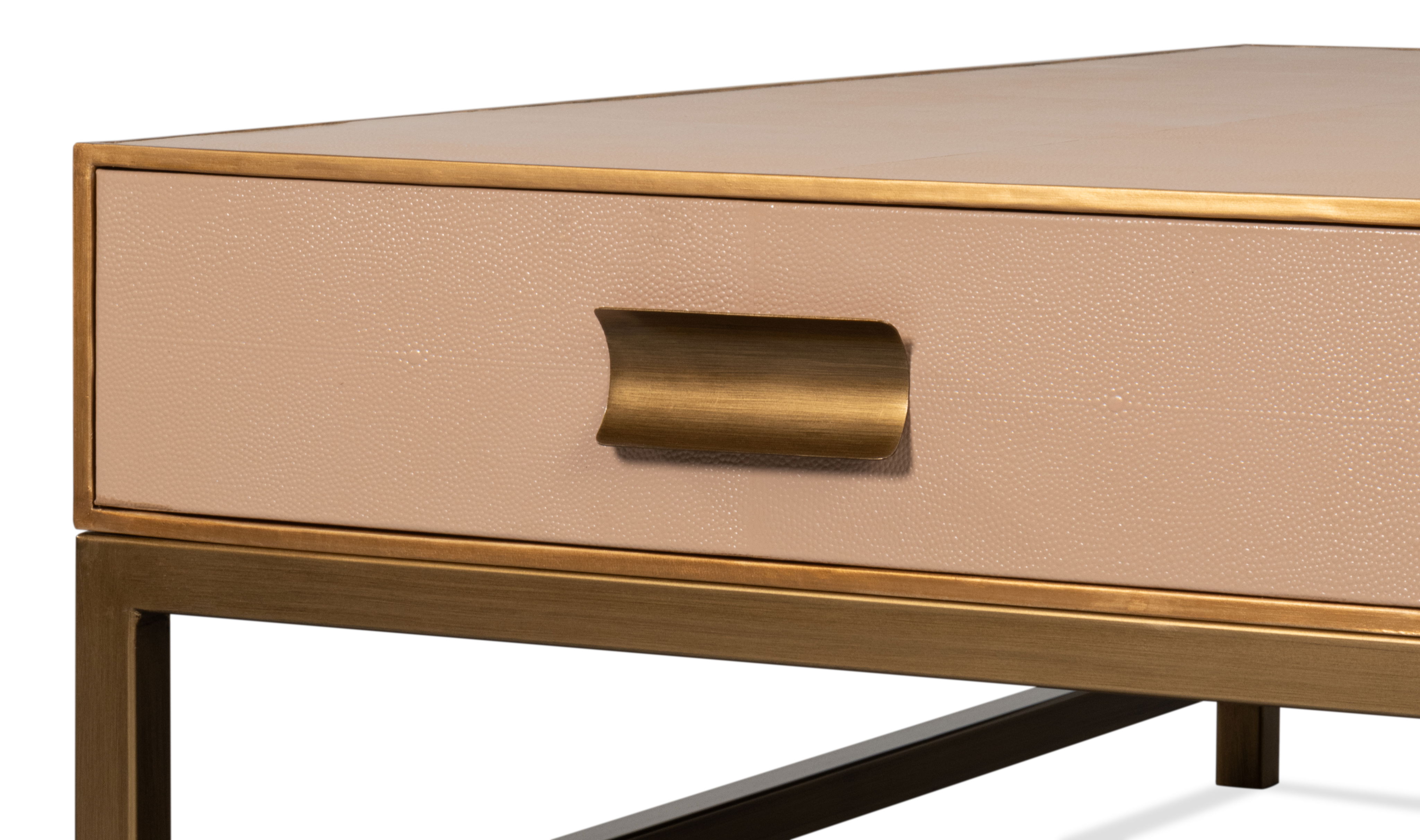 Gideon Shagreen Sq.Coffee Table,Mushroom large image 