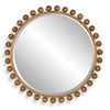 Cyra Wood Beaded Round Mirror thumbnail 0