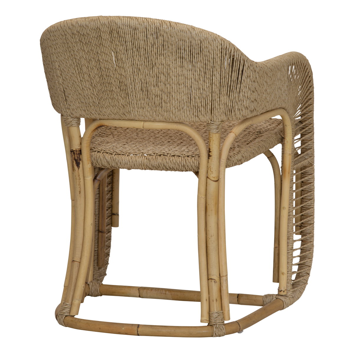 Glen Ellen Arm Chair in Natural/Black, by Woven, 22.75" width x 30" height x 23.75" depth View 4